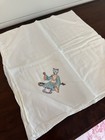 Vintage White Linen Dish Tea Kitchen Towels Hand Embroidered Japanese Tea