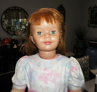 Vintage Ideal Patty Play Pall Doll Red Hair Green Eyes Bangs 35 