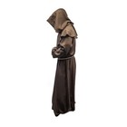 Long Brown Medieval Renaissance Monk Robe Rope Belt Hood Cloak Costume Accessory