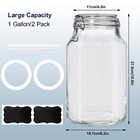 1 Gallon Glass Jar With Lid 2 Pack Large Mason Airtight Lids Wide Mouth Pickling