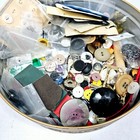 Vintage Antique  buttons  Large Assorted Lot In 10  Metal Tin Sewing Crafts