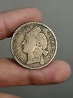 1897 Dominican Republic Silver Medio Peso 1 2 Peso