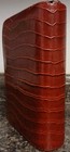 Vtg Mundi Red Faux Leather Croc Embossed 6 Ring Organizer Binder With Wallet