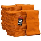 Shop Towels Cotton Rags Size 14 x14  Commercial Grade    50 Pack Orange