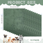 10-pack Washable Guinea Pig Cage Liners - 12x12 Inch Green Fleece Mat Grid Pads