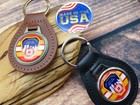 Rare Vtg Fdny New York Fire Department Genuine Leather Key Fob Chain Ring Truck