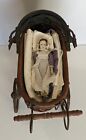 Vintage Antique Baby Doll Carriage Stroller Buggy With Doll And Towels Included 