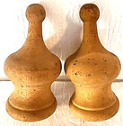 Vtg Lot 2 Unfinished 4 1 2  Tall Wood Finials Salvage Turned Ornate Architecture