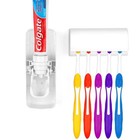 Home Automatic Toothpaste Dispenser  5 Toothbrush Holder Set