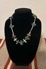 Hand Crafted Chrysocolla Beaded Necklace Sterling Silver 925 22 