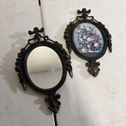 2 Pcs Italy Vtg Oval Brass Picture Wall Frame Mirror  6 5 X 4 Ornate Filigree