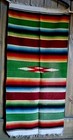 Vintage Mexican Saltillo Sarape Serape Handwoven Wool Textile Runner 17 5 X 36 5