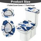 2 Pcs Toilet Lid Cover And Toilet Tank Lid Cover Set  Soft Stretchable Bathroom