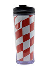 Starbucks 2009 Travel Cup Mug Tumbler W Lid Red White Black Striped Candy Cane