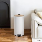 8gallon 30l Stainless Steel Step Trash Can Fingerprint-resistant Round Waste Bin