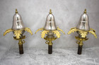 Set Of 3 Ornate Processional Cross Pole Finials  Fit 1  Diam  Poles  cu920 