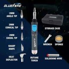 Bluefire Mini Torch Cordless Butane Soldering Iron Kit Portable Rechargeable