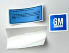 69-72 Fits Gm Door Jamb Decal Set Vin Decal   Gm Decal Correct Repro 3 Decal Set