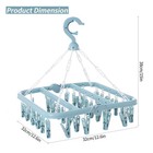 Rainfordhoma Clothes Drying Rack With 32 Clips  Foldable Hanging Light Blue