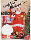 1984 5 Brand  Coca cola  Santa Christmas Display Sheet  24  X 18 