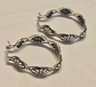 Carolyn Pollack American West Sterling Concho Hoop Pierced Earrings 1 25  8grams