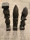 Vintage African Style Hand Carved Wood Figurines Set Of 3 Tribal Folk Art 8