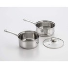 3-piece 2 5 Qt Stainless Steel Double Boiler With Lid