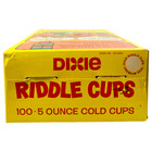 Dixie Riddle Cups 5 Oz Vintage 1971 Jokes Children 100 Count Open Box Unused Nos