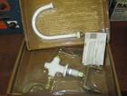 T s Dl-5251 Nos White   Polished Brass Commercial Swivel Bar Faucet Gold Usa