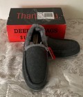 Deer Stags - Men   s  Moccasin Slippers - Size 12 M - Dark Grey Flannel