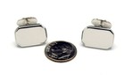 David Donahue Stainless Steel Engraveable Silver Tone Cufflinks Vintage Nos