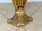 Vintage Victorian Gold Brass Fireplace Screen Cover Peacock Fan Folding 25    X 37