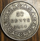 1874 Newfoundland Silver 50 Cents Coin