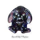 Amethyst Fenton Hand Blown  hand Painted Floral Bunny rabbit