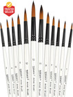 12 Pcs Round Paint Brushes Set  Artist Brush For Acrylic Watercolor Oil Painting