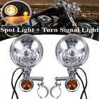 Motorcycle Driving Passing Turn Signal Spot Fog Light   Bracket For Harley Honda
