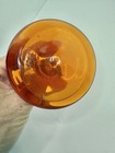 Vintage Mcm Rainbow Glass Large Amber Mushroom Decanter Stopper Only