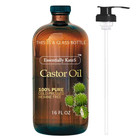 Cold-pressed Organic Castor Oil In Glass Bottle - 16 Fl Oz - 100  Pure And Natur