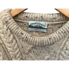 Vintage Aran Crafts Ireland Wool Cable Knit Sweater Oatmeal Fisherman Preppy
