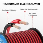 Naoevo 14 Gauge Wire 200ft  2 Conductors Electrical Red 14awg 