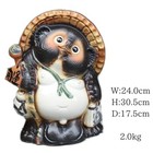 Shigaraki Ware Tanuki Japanese Raccoon Dog Statue Pottery Lucky Charm 12in New