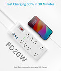 Bestek 4 000 Joules Surge Protector With Usb  Power Strips With 8 Ac Outlet  3 U