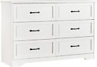 6-drawers Dresser Double Storage Wood Dressers Chests Of Drawers For Bedroom