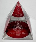 Delta Sigma Theta Founders Day 2009 Paperweight Gift Glass Pyramid Collectible