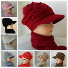 Lady Women Knit Winter Warm Hat Scarf Set Baggy Beret Beanie Cap Set
