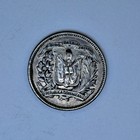 1944 Dominican Republic 10 Ten Centavos Silver Coin Better Grade Free Ship  sa40