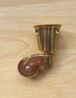 Set Of 4 Antique Style Round Cup Casters With Brass Wheel Brass Finish
