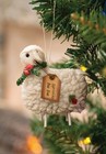 Primitive Fleece Sheep Christmas Ornament  5 5  New
