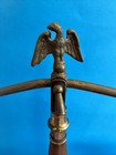 Vntg Brass Balance Scale Marble Base Wood   Brass Stand Eagle On Top