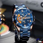 Men s Stainless Steel Watch Luminous Dial Chronograph Casual Business Fashion